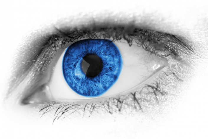 Auge blaue Pupille